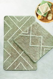 Mijölnir Juego de alfombrillas de baño de algodón, 2 piezas, Piedra
